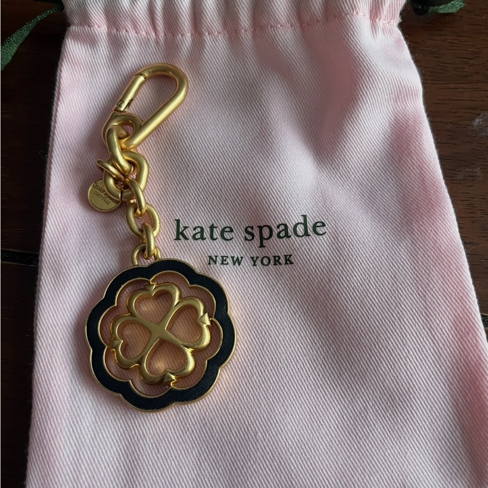 Kate Spade Gold and Black Clover Key Holder